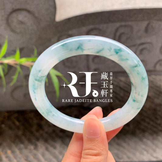 冰飄藍花圓條鐲