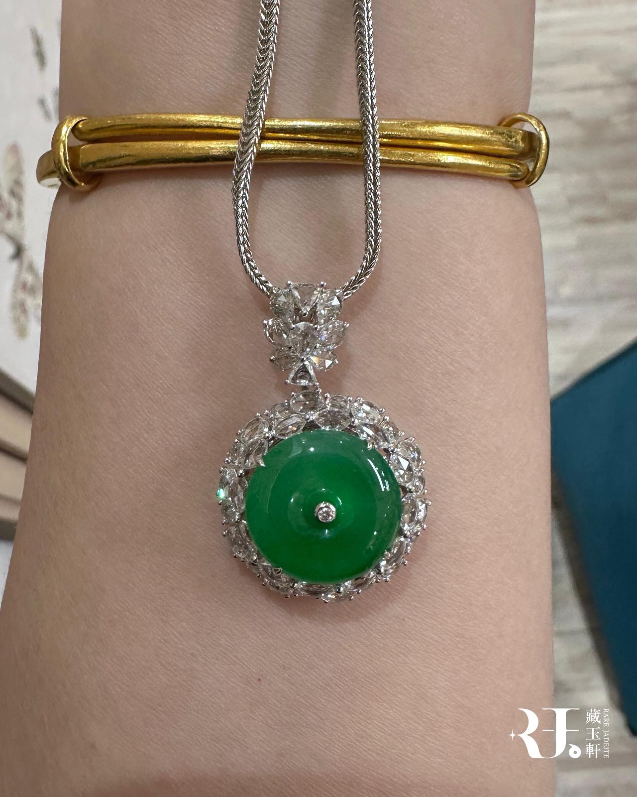 滿綠平安扣吊墜