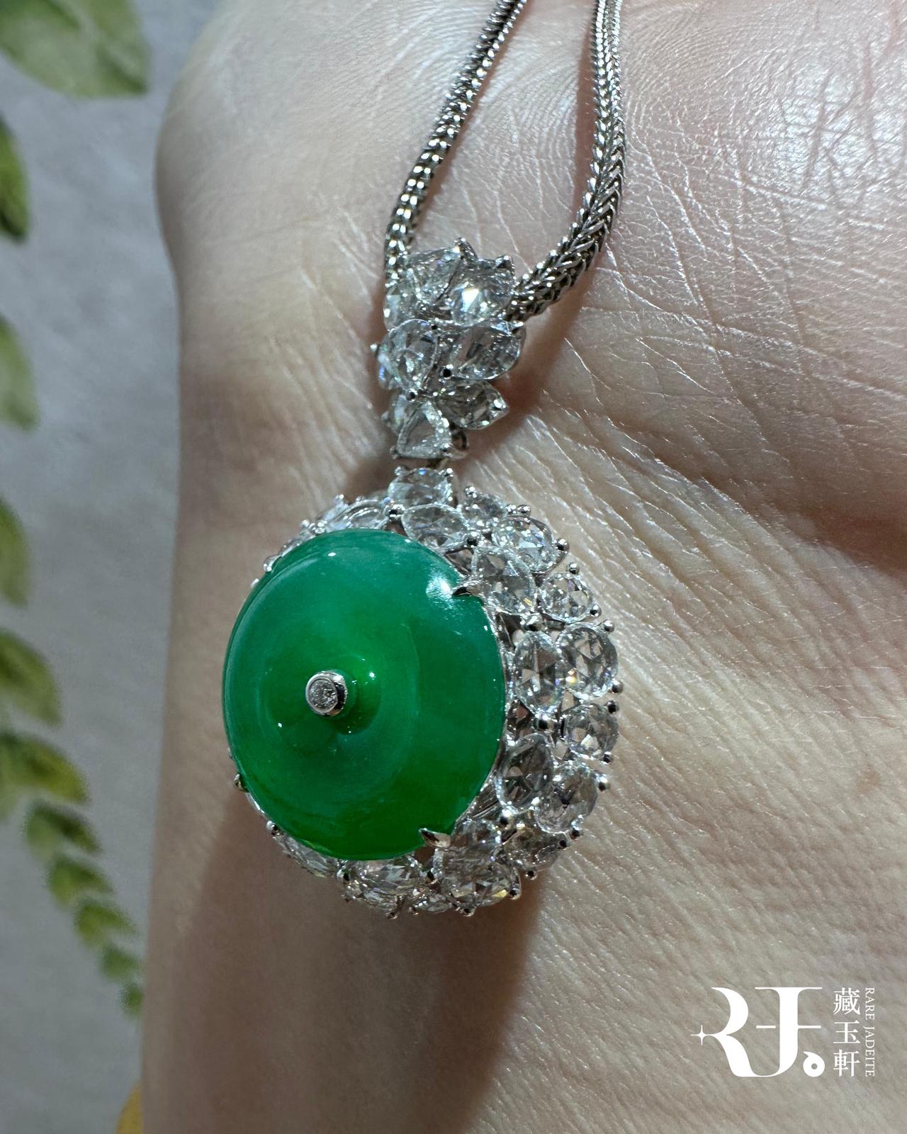 滿綠平安扣吊墜