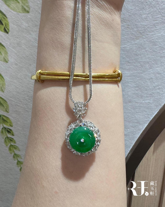 滿綠平安扣吊墜