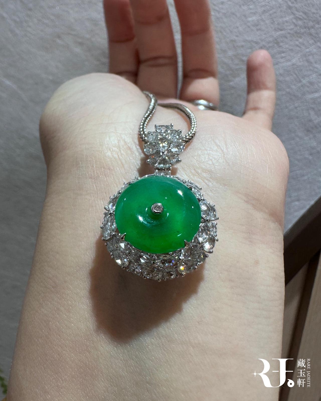 滿綠平安扣吊墜