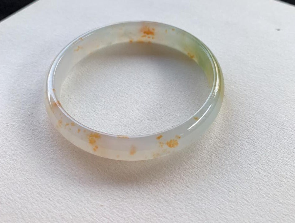 冰黃翡灑金平安鐲