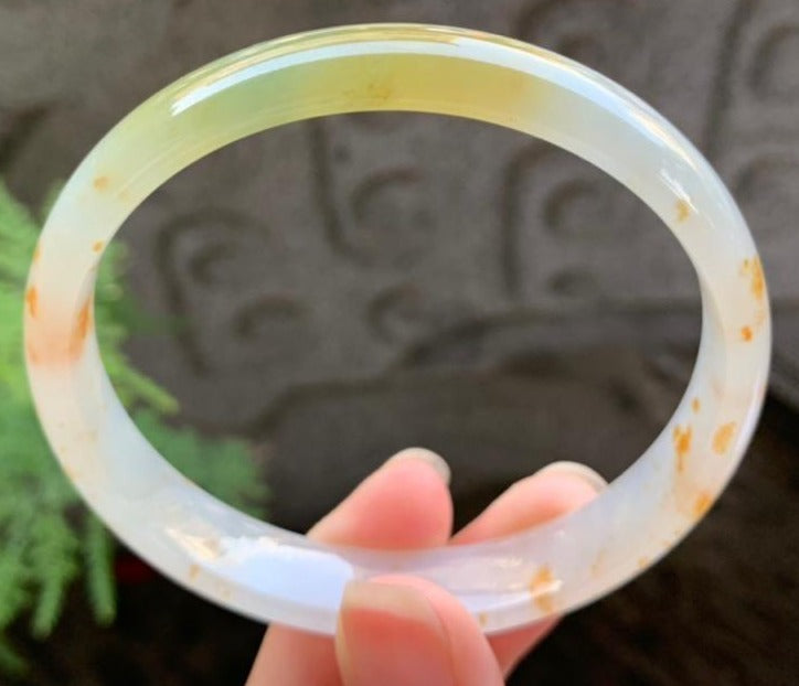 冰黃翡灑金平安鐲