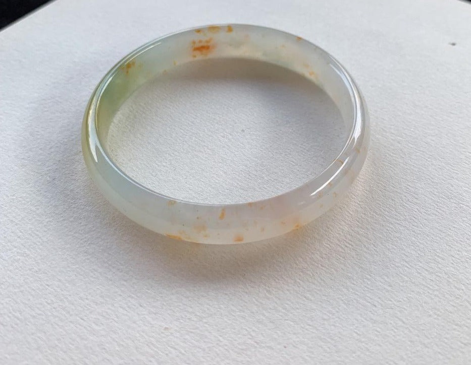 冰黃翡灑金平安鐲