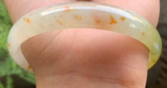 冰黃翡灑金平安鐲