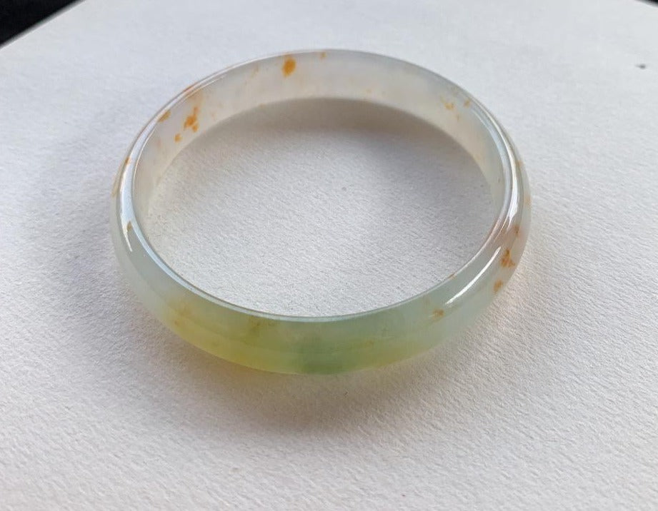 冰黃翡灑金平安鐲