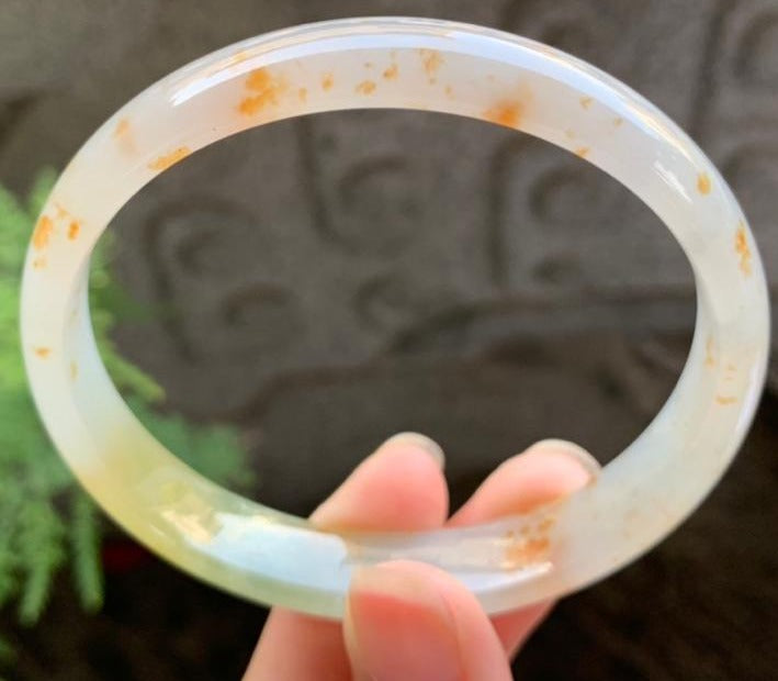 冰黃翡灑金平安鐲