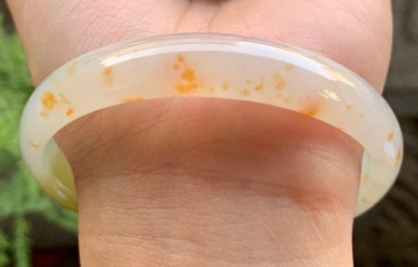 冰黃翡灑金平安鐲