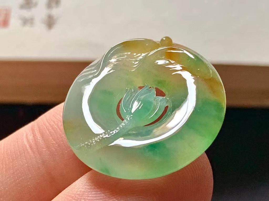 魚戲蓮花平安扣