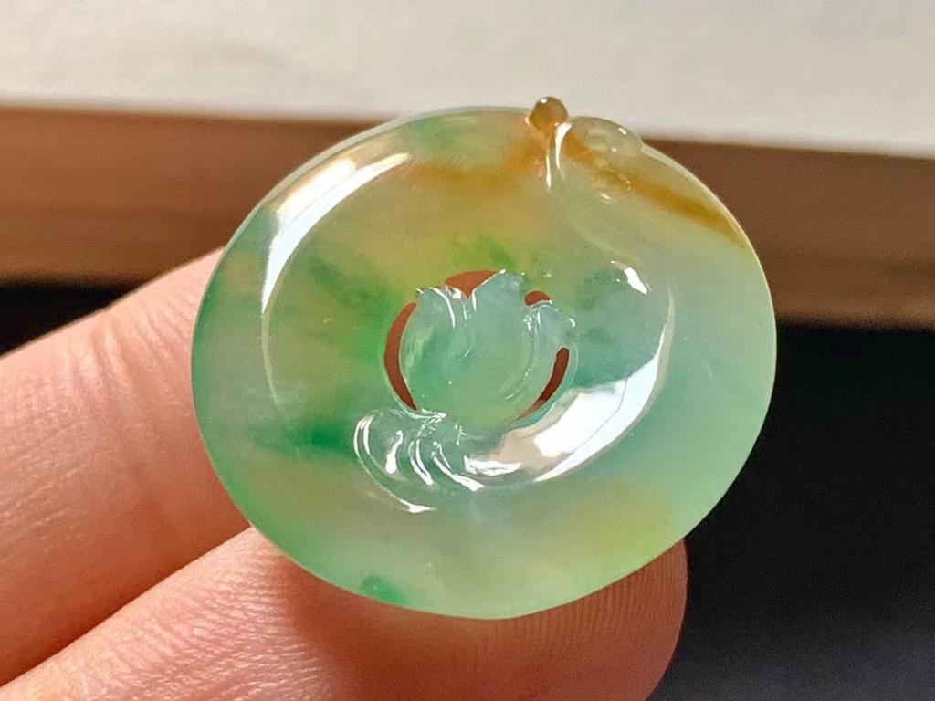 魚戲蓮花平安扣