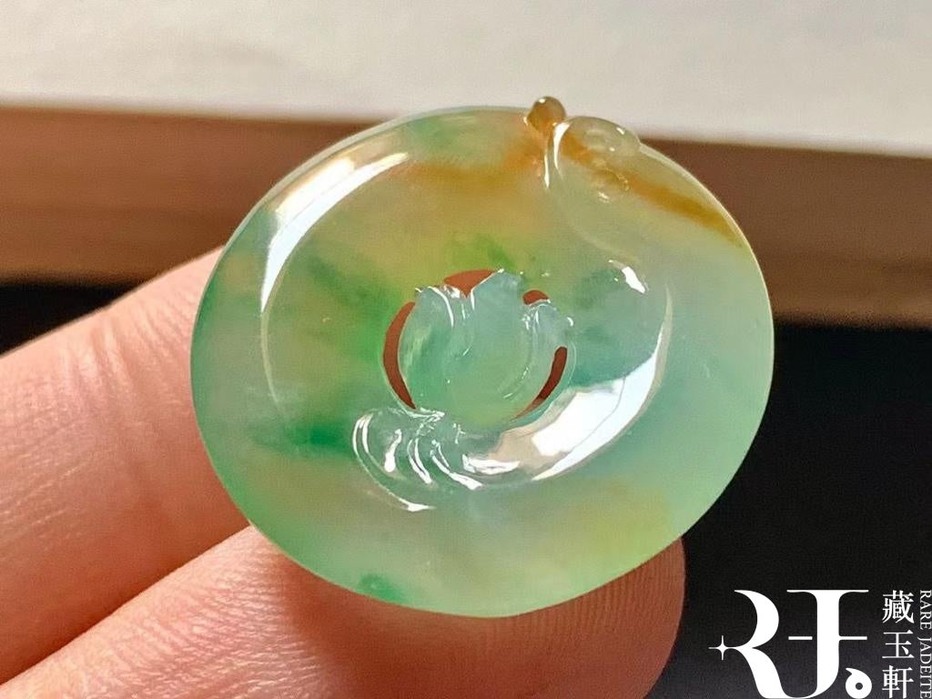 魚戲蓮花平安扣