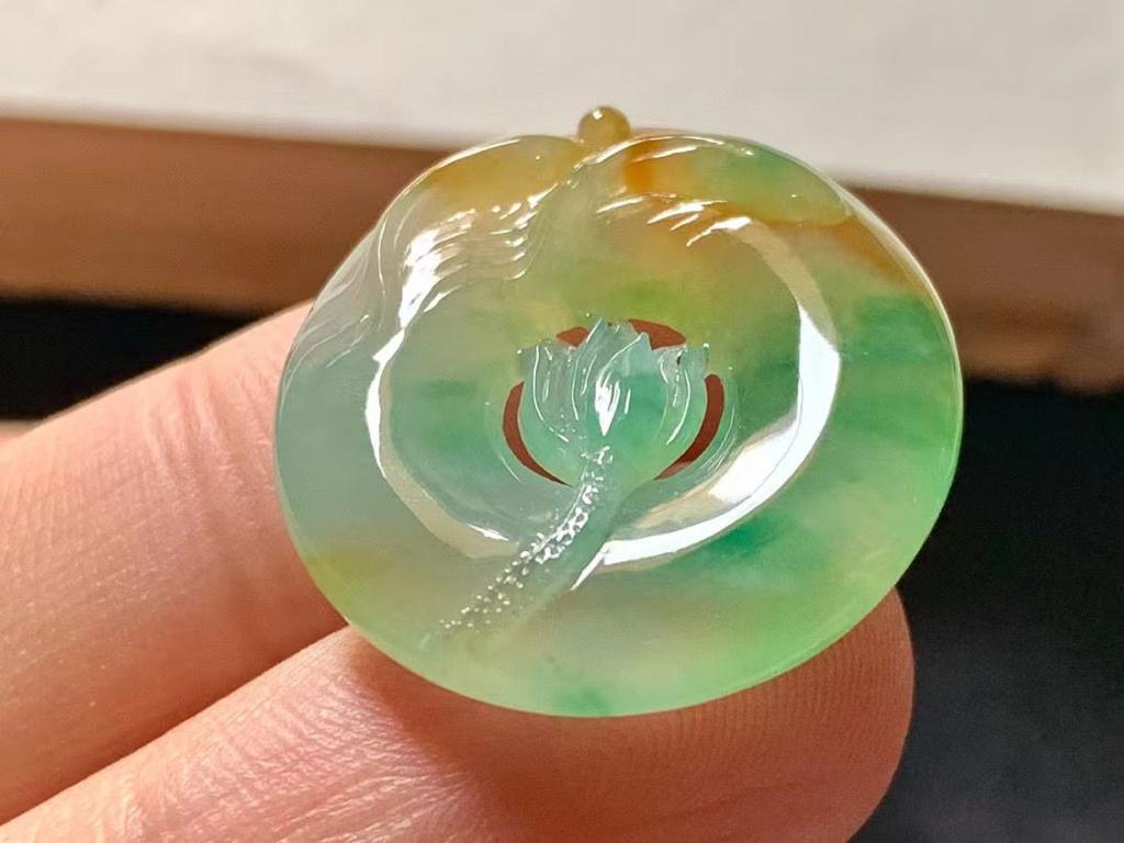 魚戲蓮花平安扣