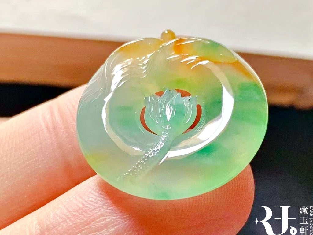 魚戲蓮花平安扣