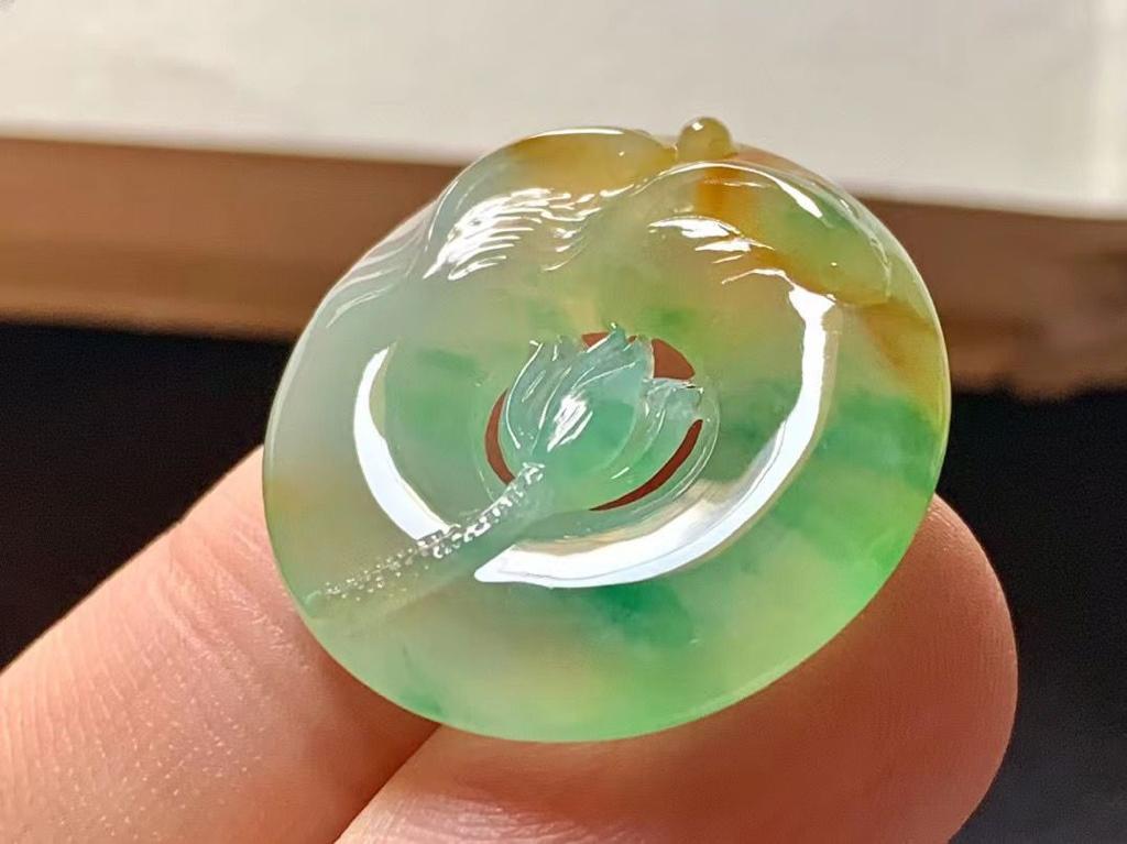 魚戲蓮花平安扣