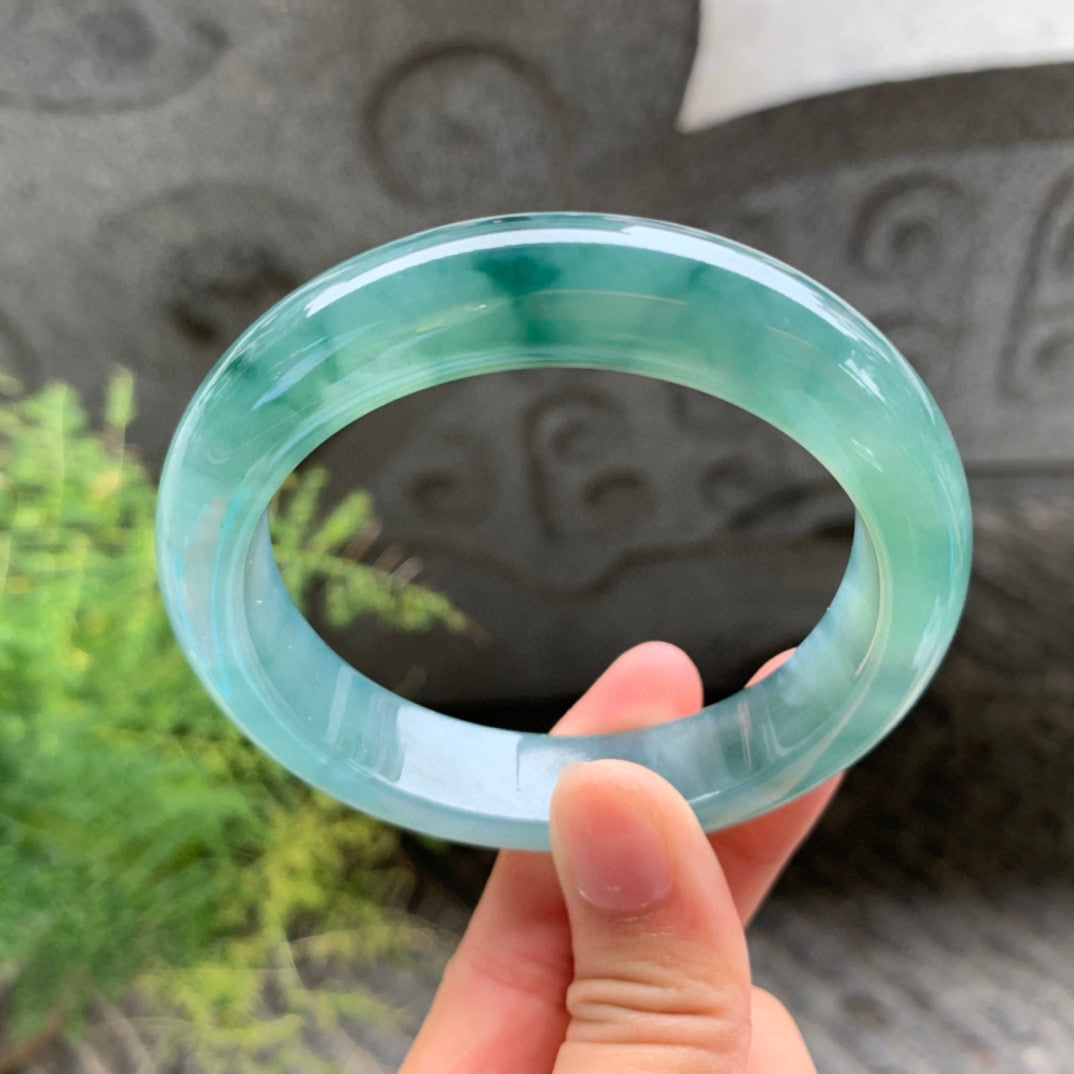 冰種藍花平安鐲