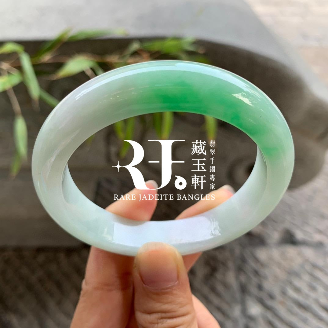 糯化白底青平安鐲