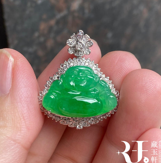冰甜綠佛公吊墜