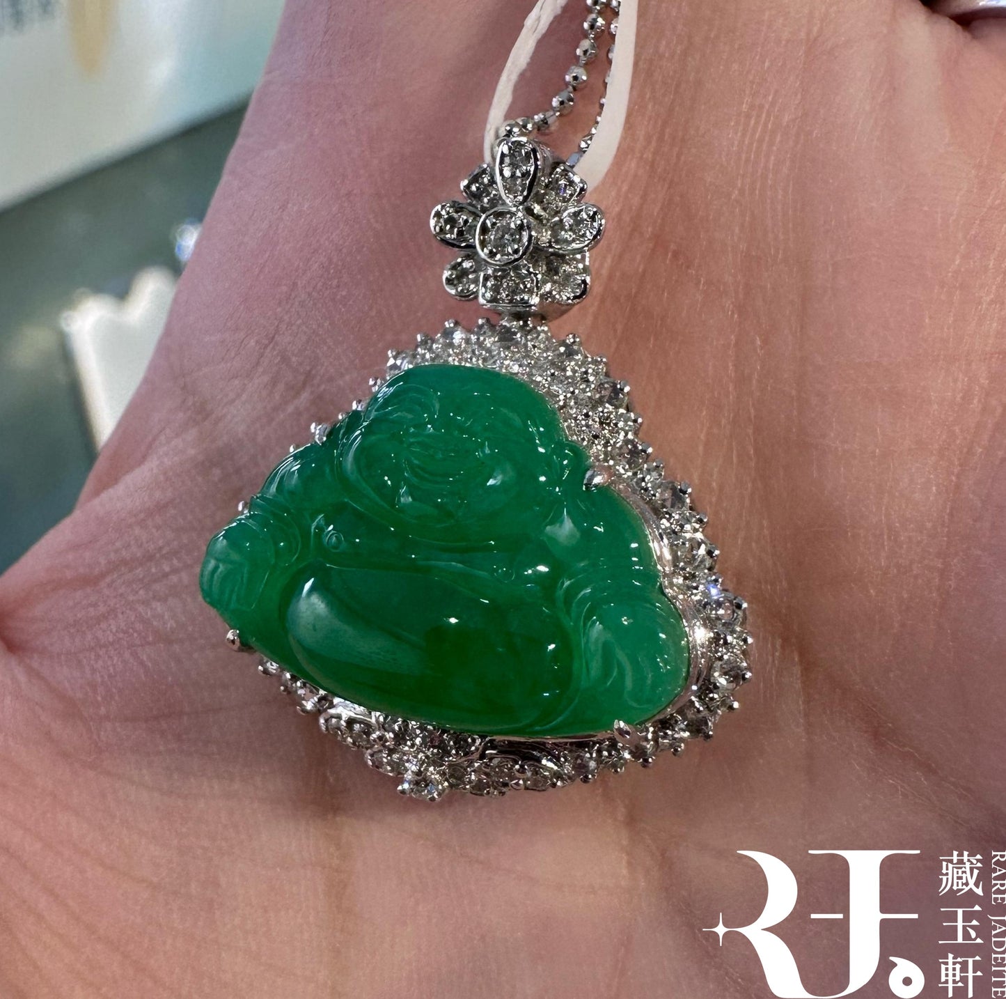 冰甜綠佛公吊墜