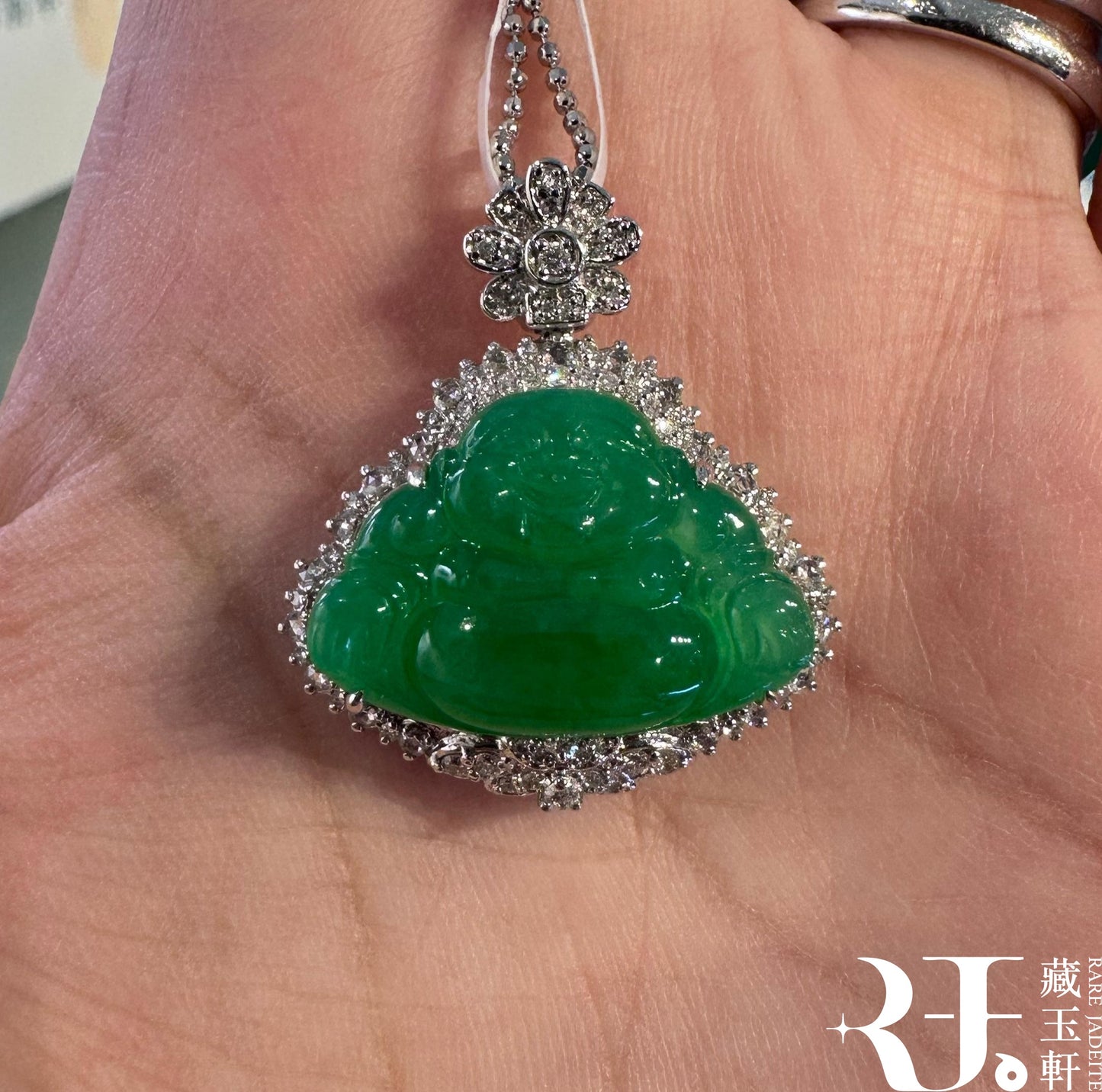 冰甜綠佛公吊墜