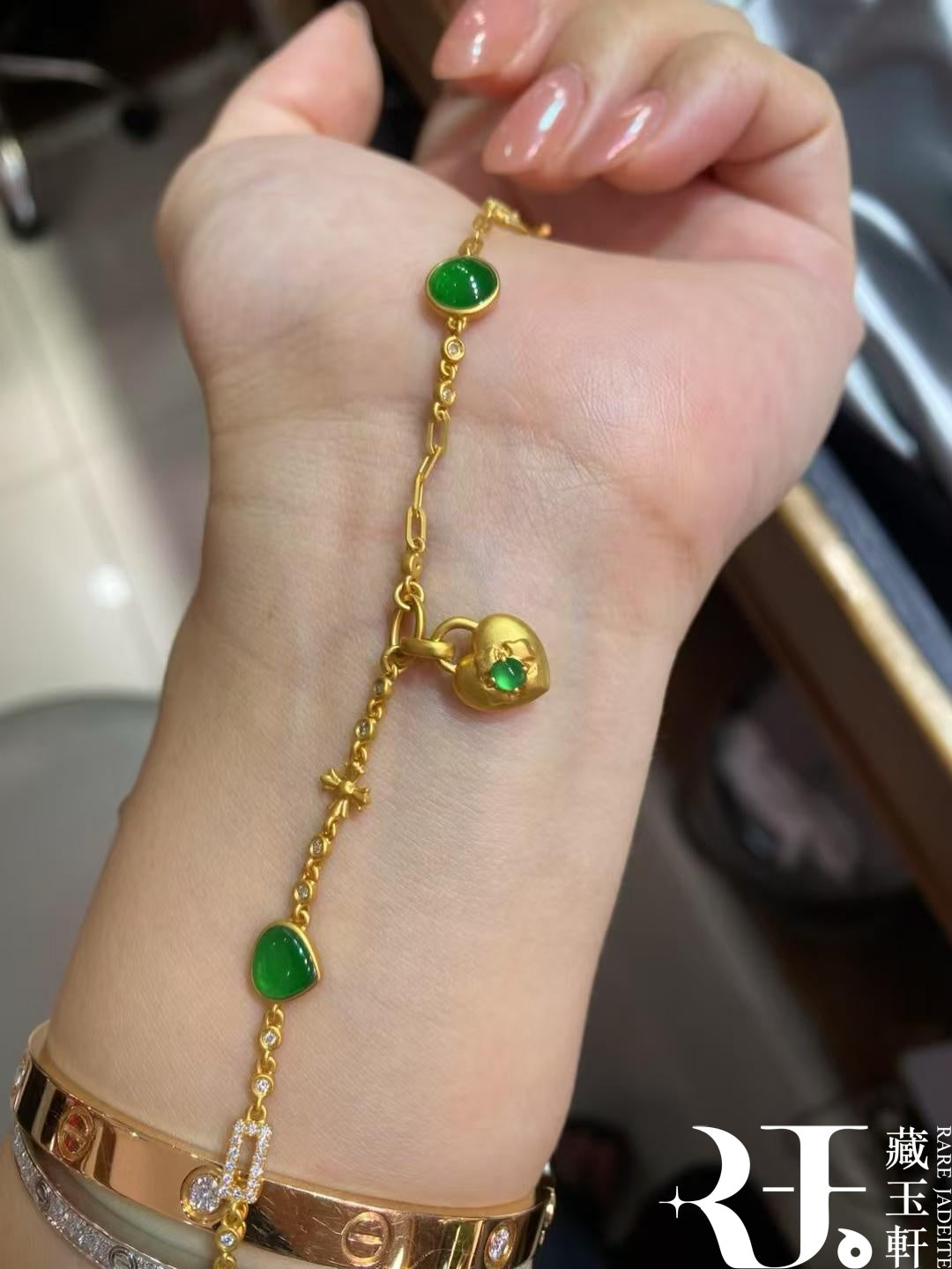 鎖心戀翡翠手鍊