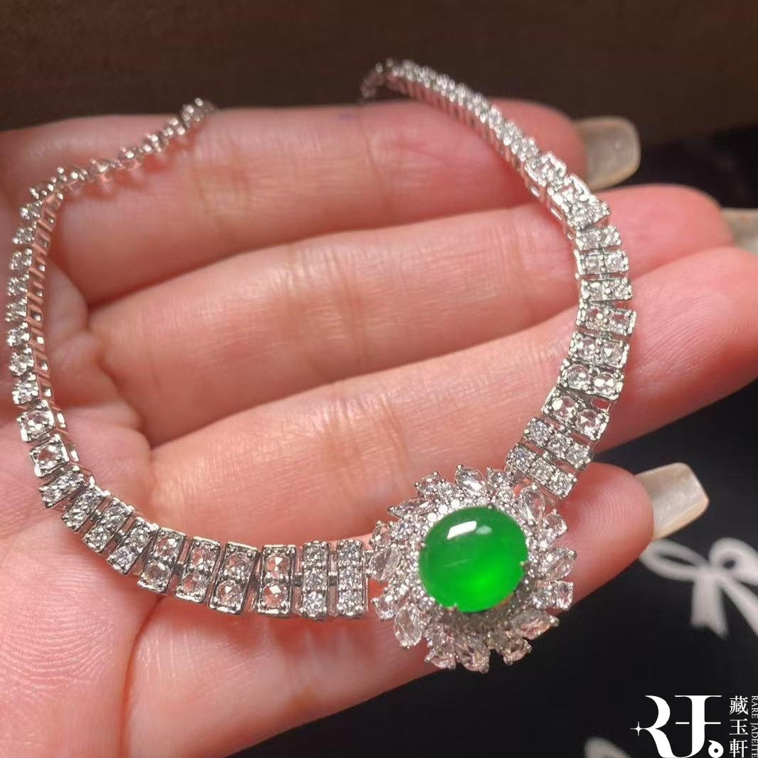 甜綠蛋面鎖骨鍊