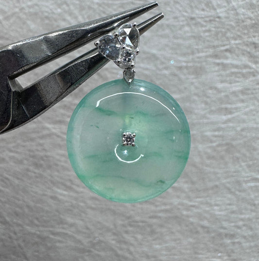 冰飄綠花平安扣