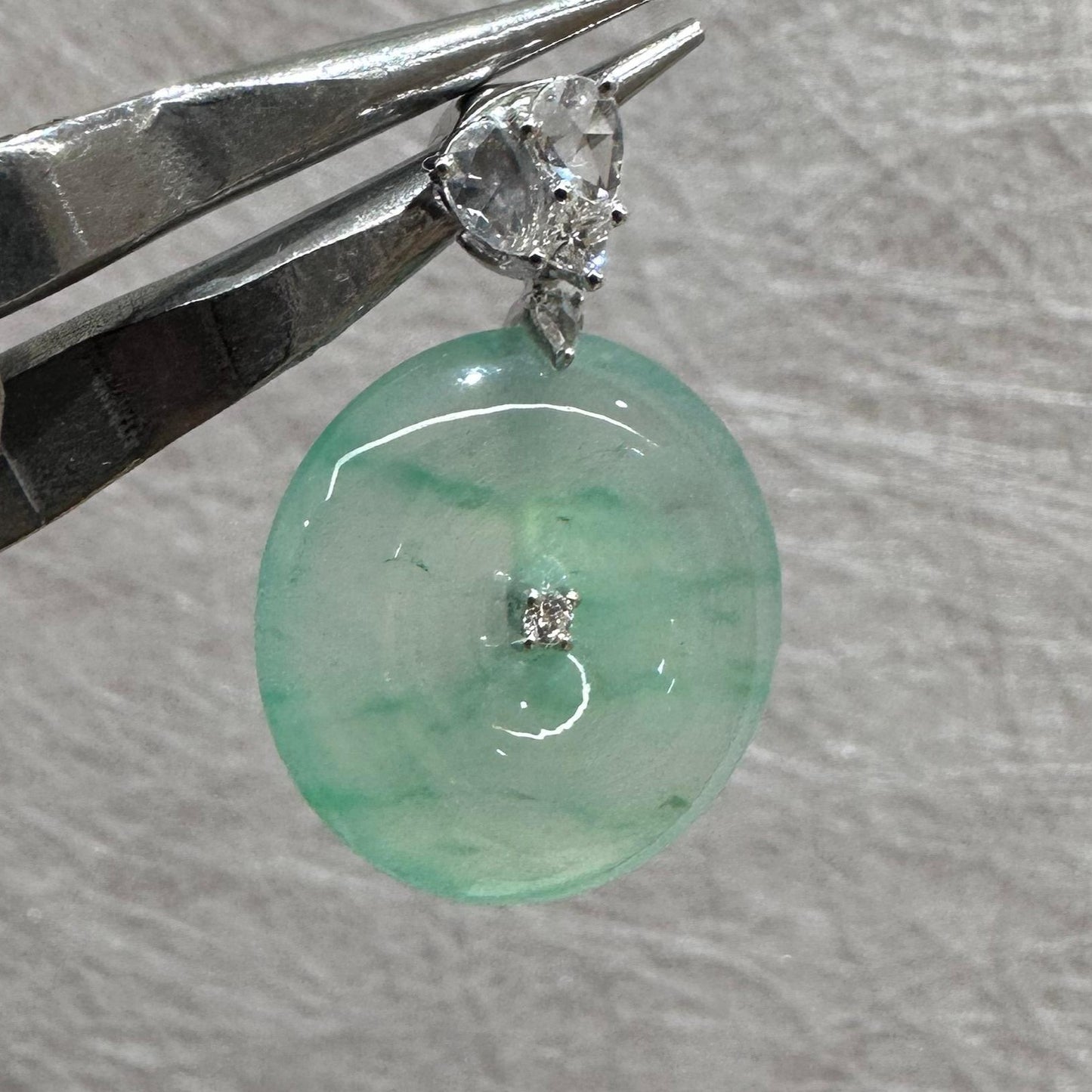 冰飄綠花平安扣