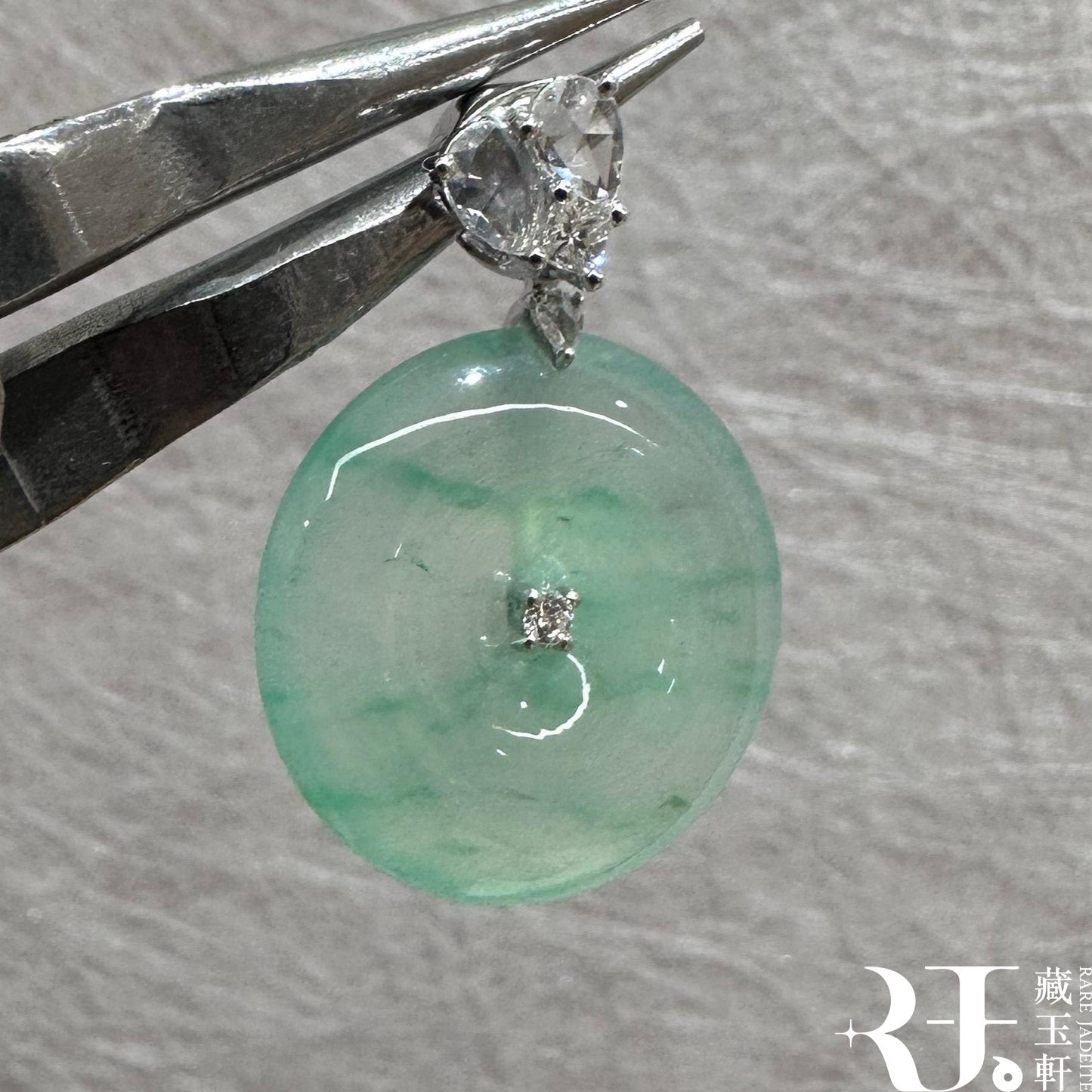 冰飄綠花平安扣