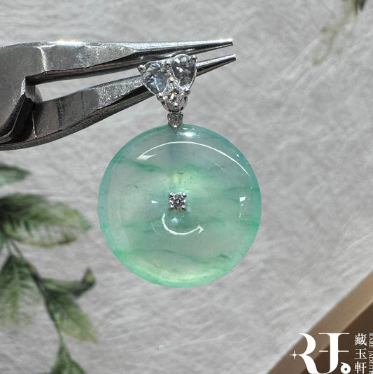 冰飄綠花平安扣