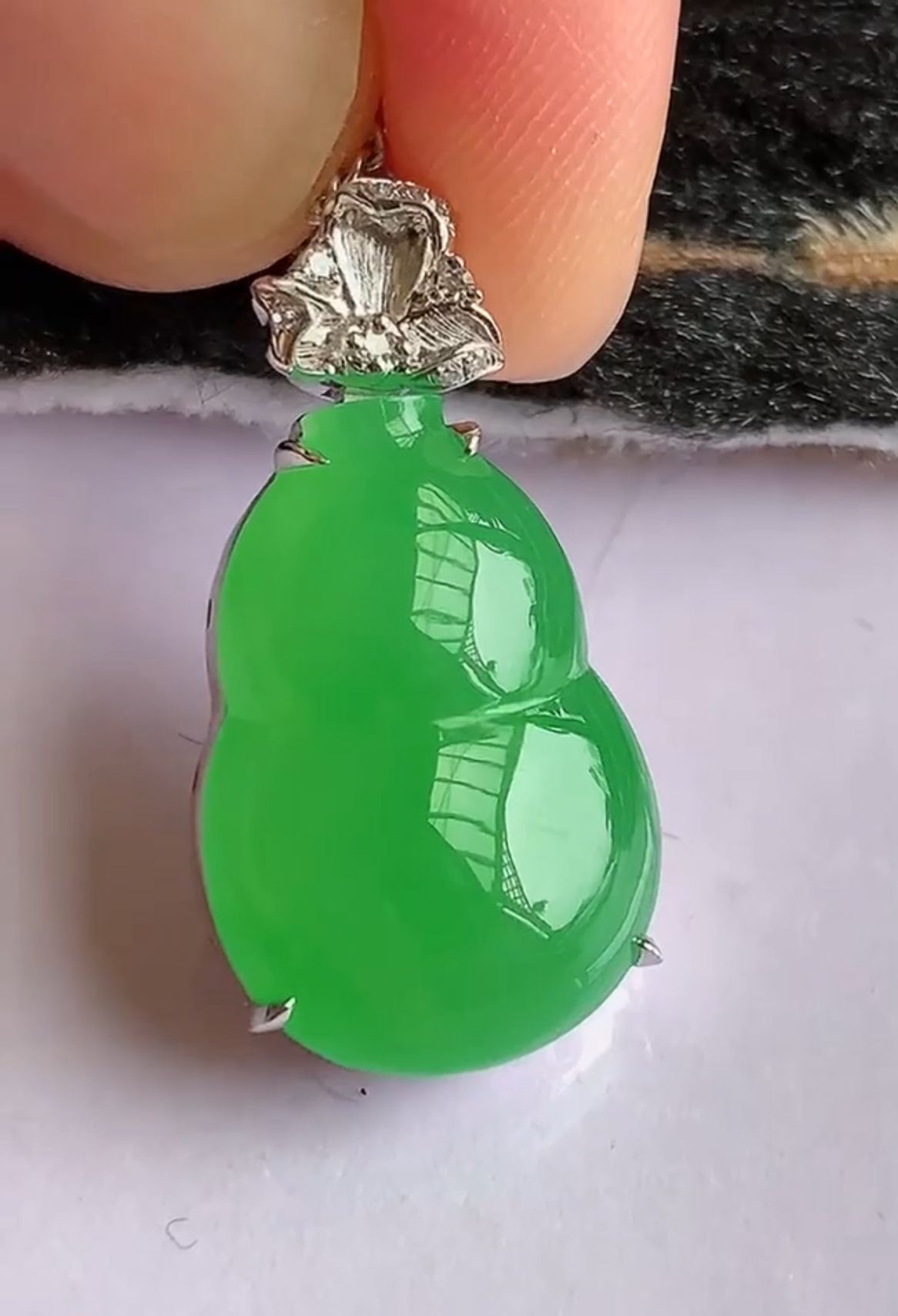 冰滿綠葫蘆吊墜