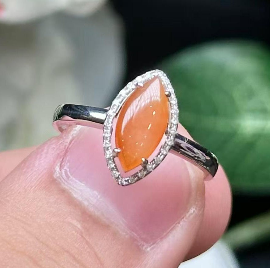 橘紅翡馬眼戒指