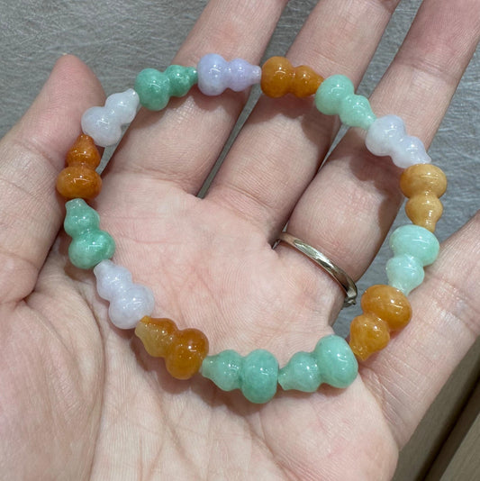 三彩葫蘆翡翠手串