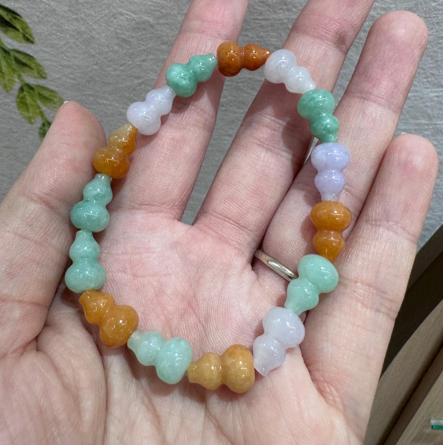 三彩葫蘆翡翠手串