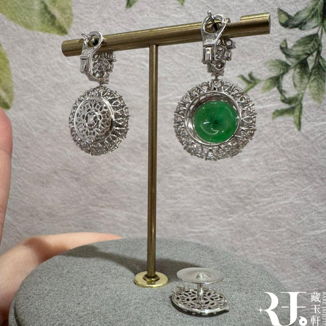 滿綠平安扣耳墜