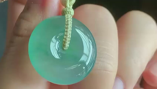 冰甜綠飄花平安扣